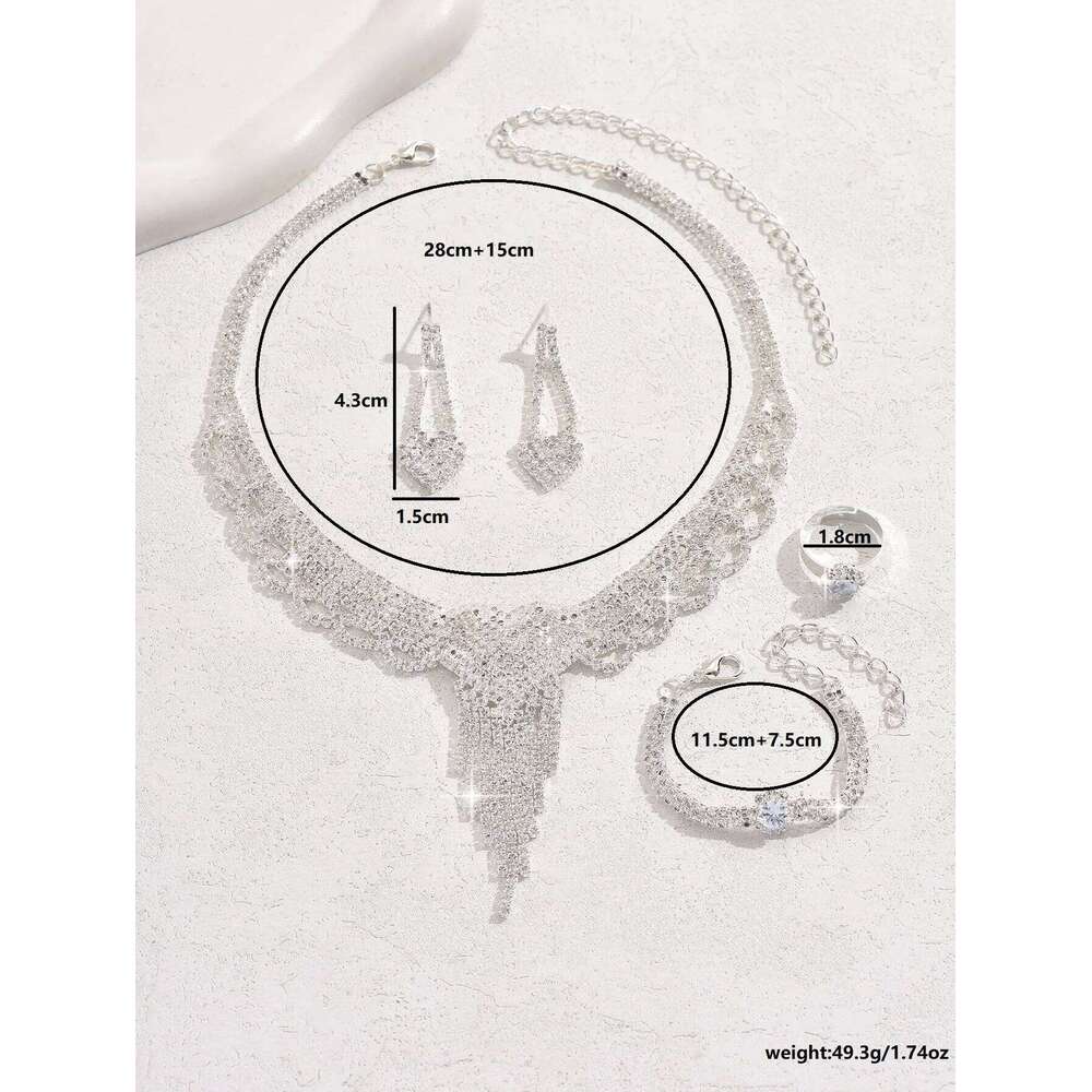 5/4/3PC Women's Fashion Design Peach Heart Tassel Earrings Necklace Bracelet Set Wedding Banquet Party Holiday Gift Z260313