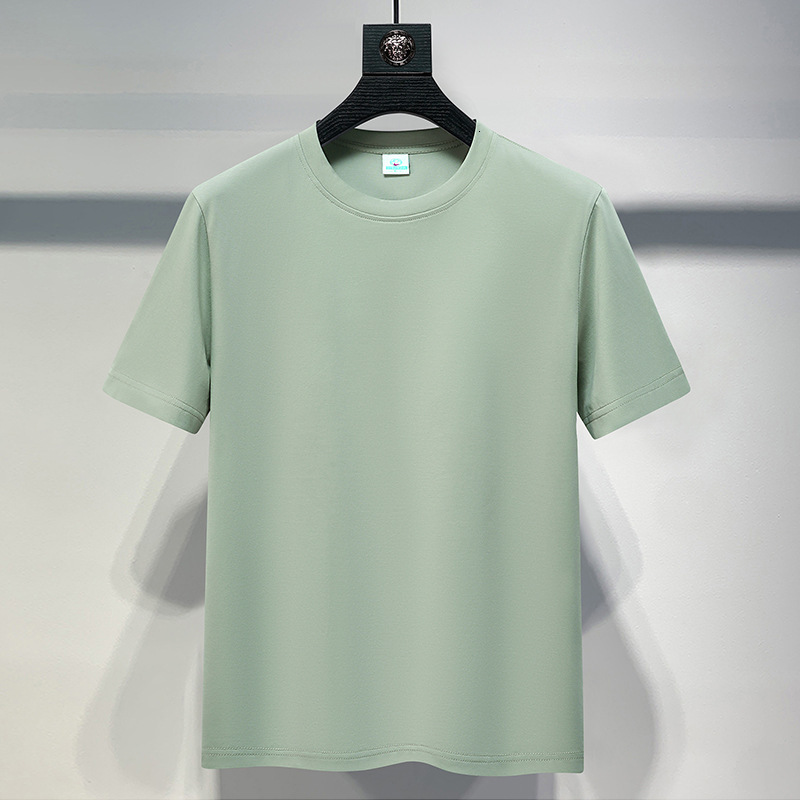 New Model Designer Hoodie Ice Silk Cotton Polo Stretch Base Shirt Cool Feeling Sorona Designer T-shirt Fashion Heavyweight Solid Color Short Sleeve For Men