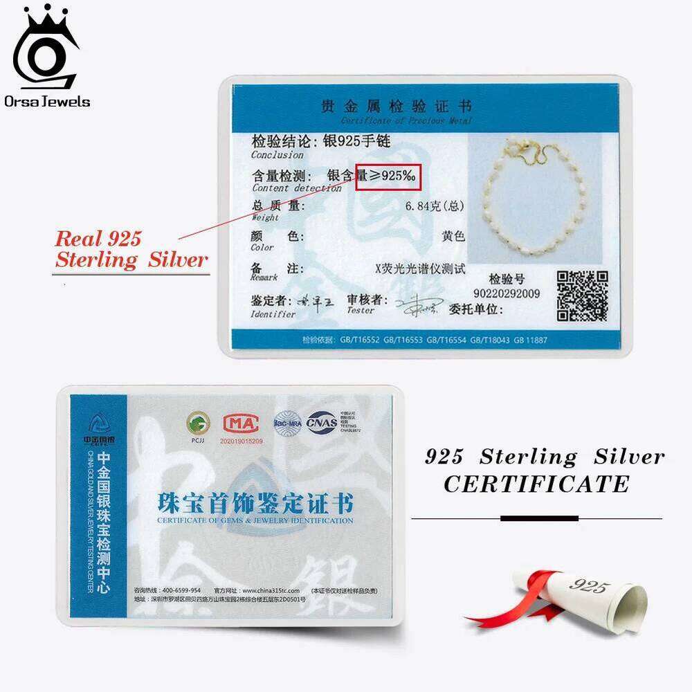 ORSA JEWELS 925 Sterling Silver Bracelet Chain Link Baroque Culture Pearl 14K Gold Fashion Dainty Handmand Jewelry GPB09 Z260313