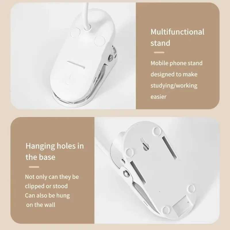 Folding Mini Flashlight Rechargeable Led Table Lamp Night Light Study Stand Read Lamp Touch 3 Modes Dimming Eye Protection Light Y260314