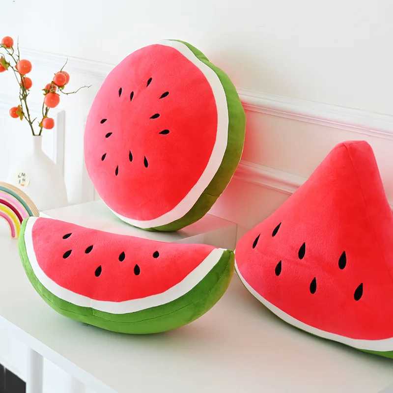 Lifelike Cute Watermelon Plush Toys Doll Stuffed Plant Cushions Kawaii Cartoon Fruits Pillow Soft Toy for Children Birthday Gift Y260314