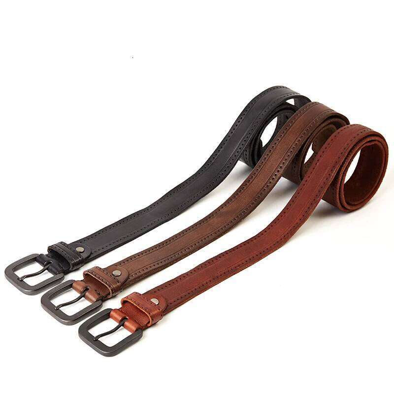 MEDYLA Men's Leather Belts Men Vintage Alloy Pin Buckle Waistband Strap Jeans For Male Cowhide Belt DSW535 Z260226