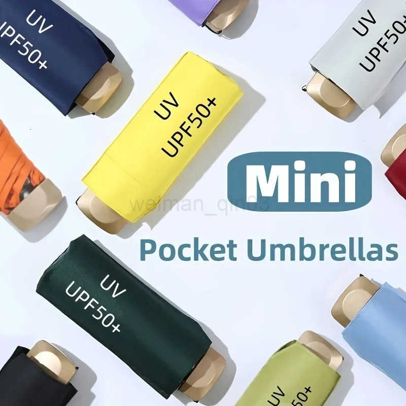 Low Price Promotion Mini Sun Umbrella Pocket Rain Umbrella Vinyl Folding UV Ultraviolet Protection Sun Shade Pocket Parasol H260314