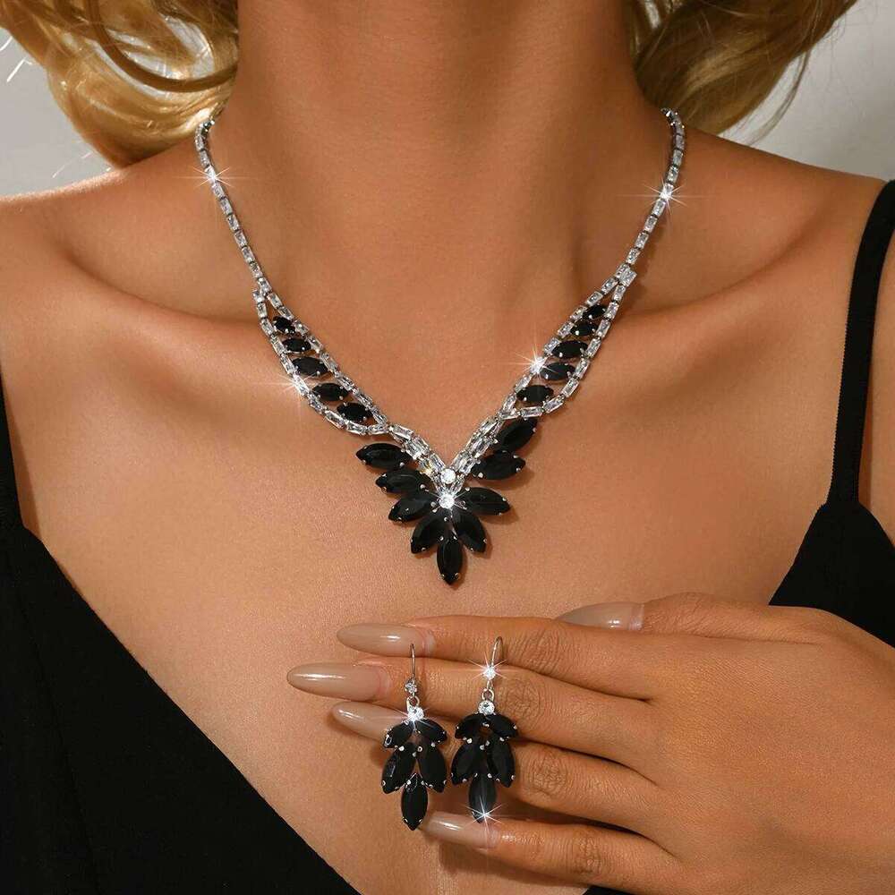 French high-end socialite style dinner party wedding dress versatile necklace earrings two-piece set with accessories Z260313