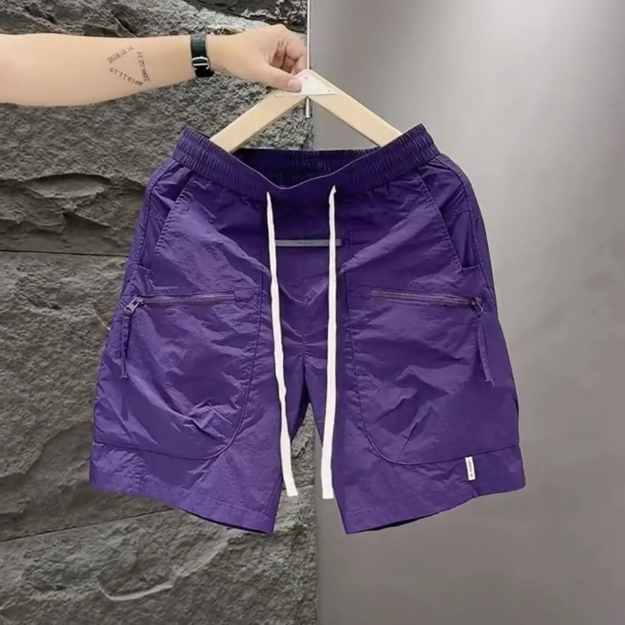 Men Clothing Mens Shorts Trend Elastic Waist Sweatpants Summer Men Short Korean Fashion Streetwear Harajuku Shorts Men 260311