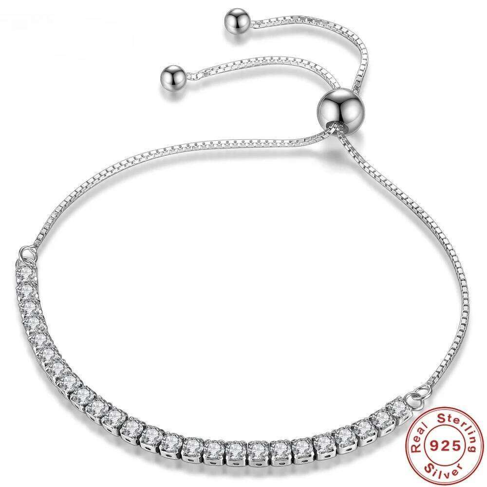 925 Sterling Silver Vera Elegant Tennis Zircon Crystal Bracelet For Women Fashion Simple Engagement Wedding Glam Z260313