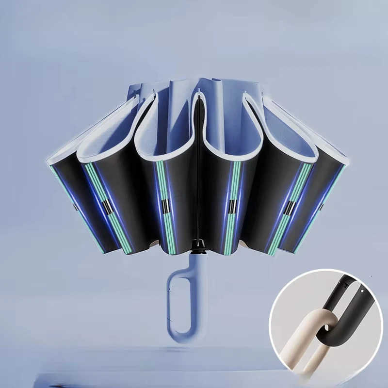 20 Bones Windproof Strong 106CM Reinforced Automatic Folding Umbrella for Men Large Buckle Handle Wind and Water Resistant H260314