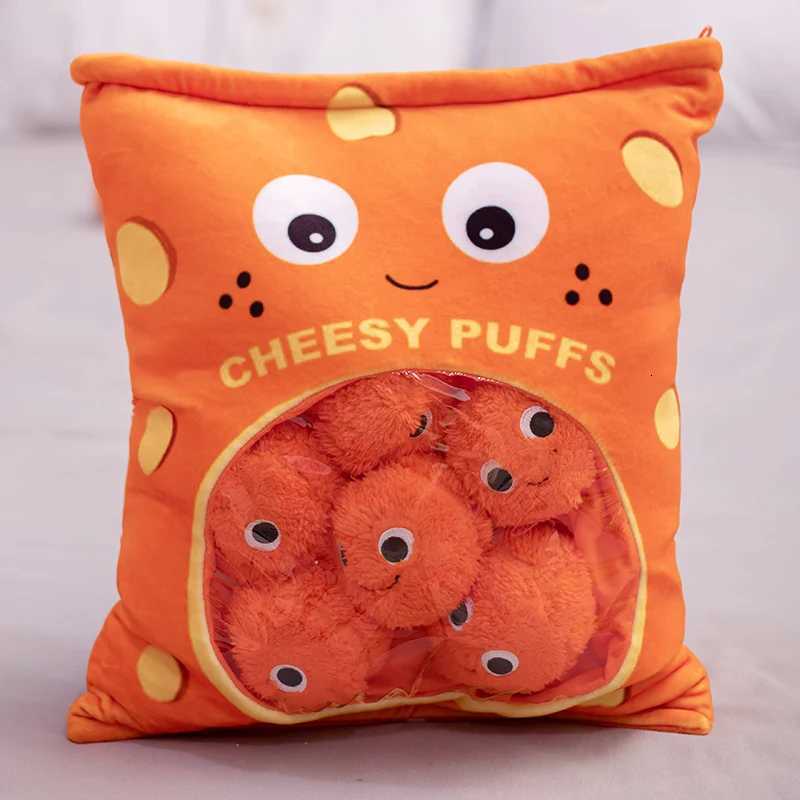 6pcs 9pcs Cheesy Puffs Plush Toy Stuffed Soft Snack Pillow Plush Puff Toy Kids Toys Birthday Christmas Gift for Child Y260314