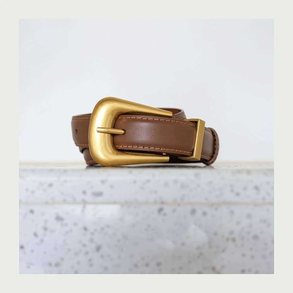 Luxury Fashion Belt Women Genuine Leather Skinny Waistband Pin Buckle Black Belts for Jeans and Dresses Z260226