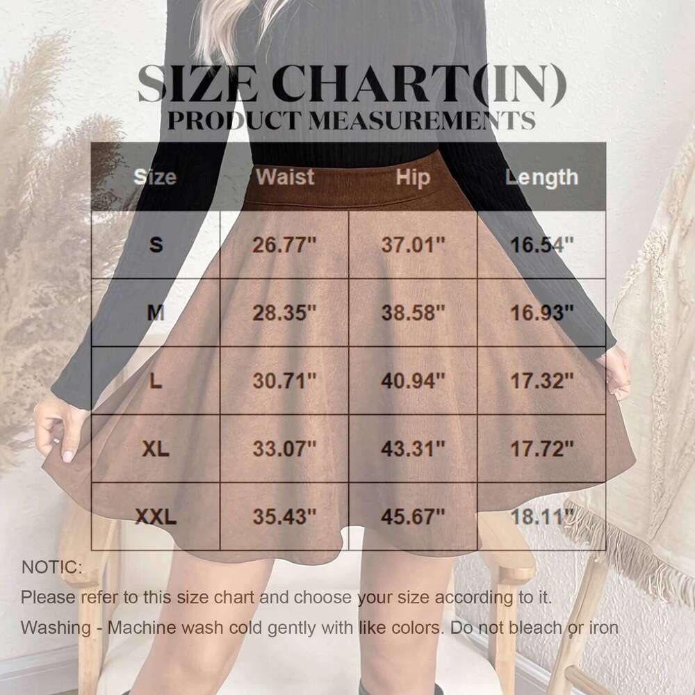 Women's Suede Solid Color High-waisted A-line Skirts Spring and Autumn Fashion Casual Female Skirt Z260314
