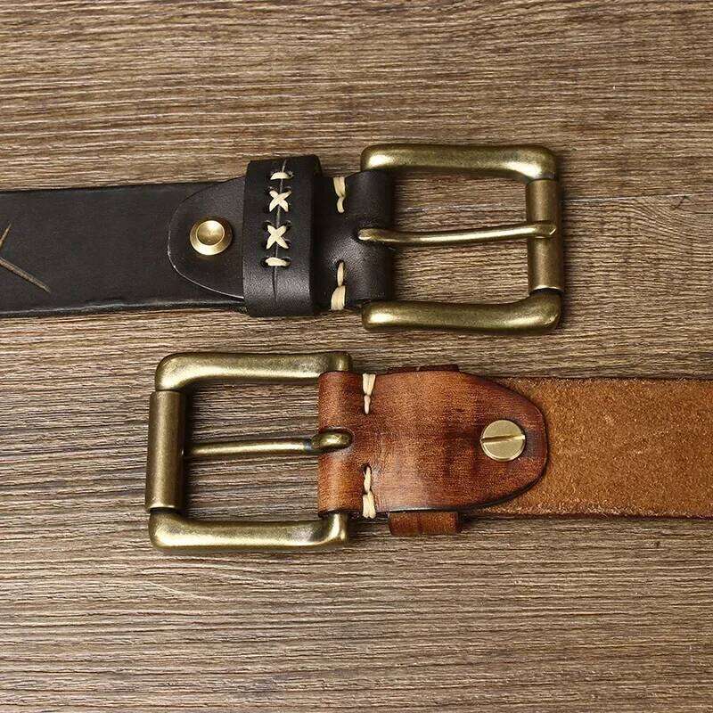 Men High Quality Genuine Leather Belt Luxury Pin Buckle Belts Pure Cowskin Vintage Strap Male Jeans for Man Cowboy Z260226