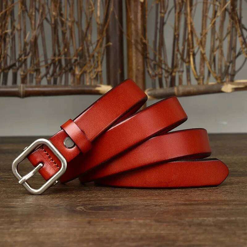 2.4CM Women's Casual Women Thick Cowskin Genuine Leather Male Strap Pure Color Belts Top Quality Jeans Belt Z260226