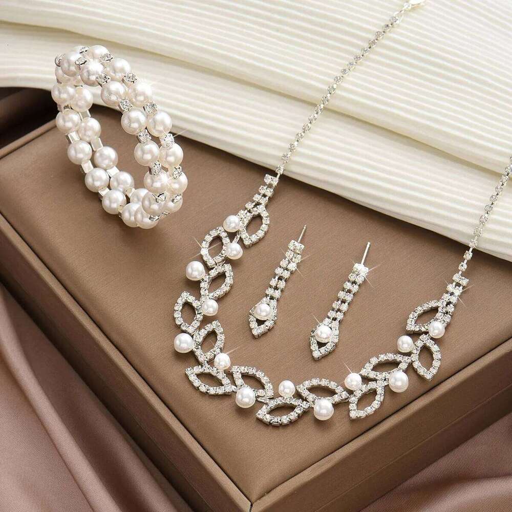 European and American Fashion Water Necklace, Earrings, Bracelet Set, Amazon Explosive Full Diamond Claw Ch Z260313