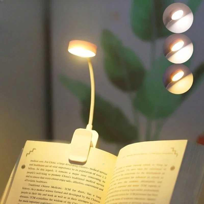 Runtow LED Clip On Book Light Portable Reading Light Battery Powered 3 Color Eye Protection Stepless Dimmable Mini Desk Lamp Y260314