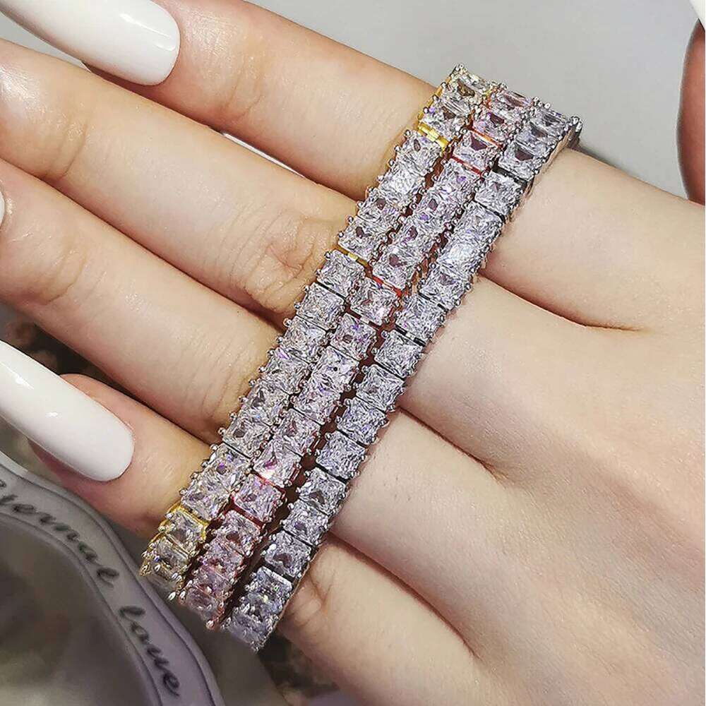 2024 New Luxury Princess Silver Color Bracelet Bangle on Hand for Women Anniversary Gift Jewelry Wholesale Moonso S5451 Z260313