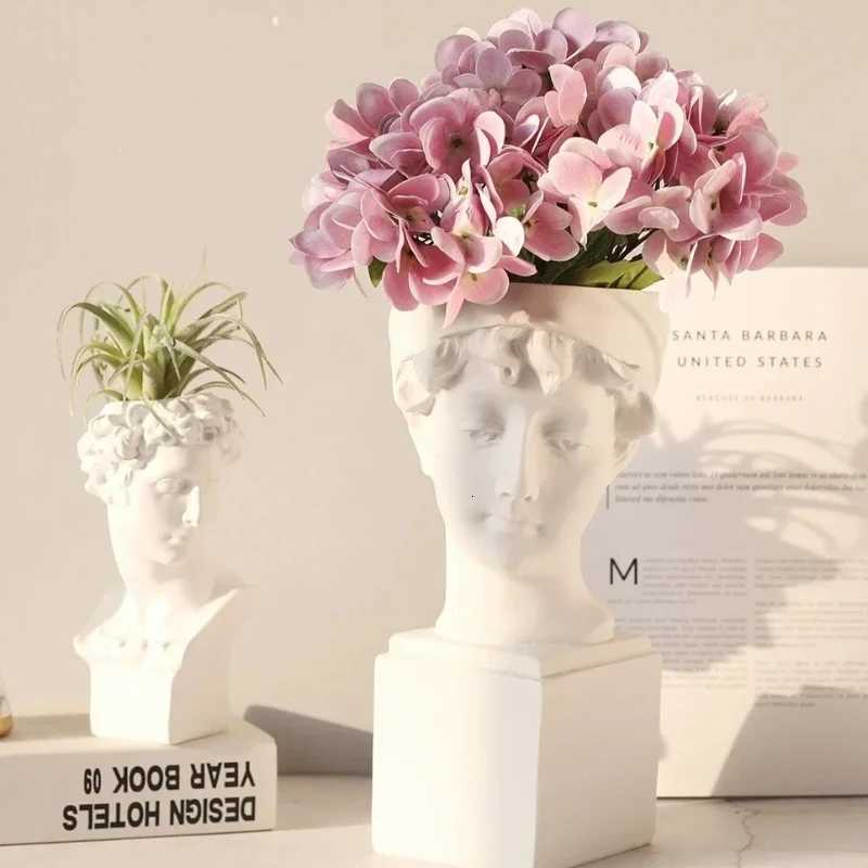 Straight tube vase ceramic products semi nude flower inserts human body crafts decorative ornaments Y260314