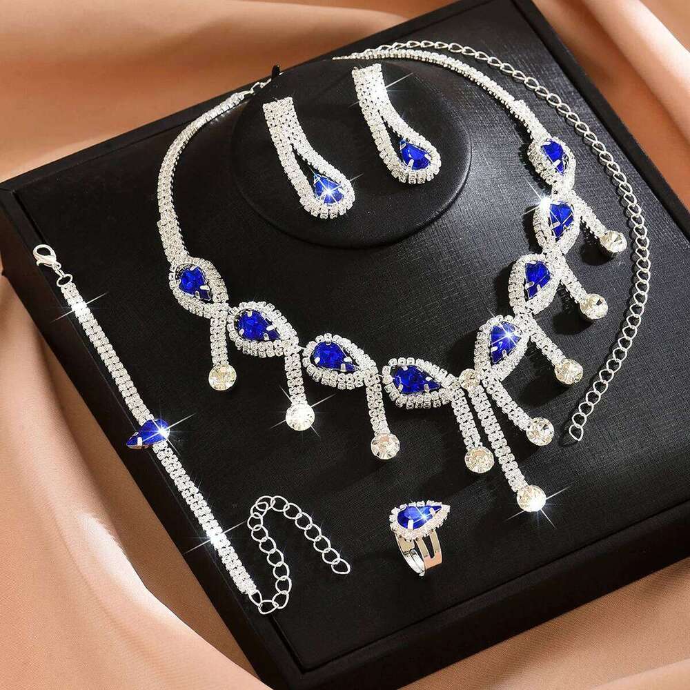 Simple and elegant design, high-end necklace, earring, bracelet, three piece set, noble, beautiful, versatile accessory Z260313