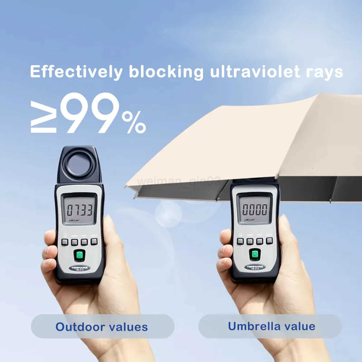 10-Bone Fully Automatic Folding Umbrella Advanced Feeling Sunshine And Dual-Purpose Parasol Extra Large Thickening Reinforcement H260314