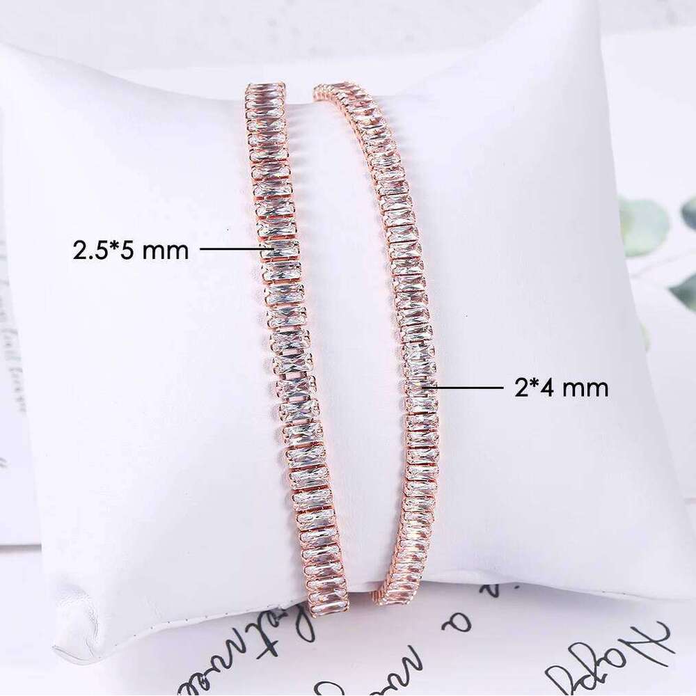Simple Tennis Bracelet For Women Luxury Rectangle Zircon Silver Color Adjustable Bracelets On Hand Friend Gift Jewelry DZH009 Z260313