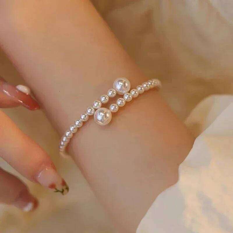 Imitation Pearl Stretchable Bracelet for Women Personalized Fashion Daily Accessories Party Jewelry Birthday Anniversary Gifts Z260313