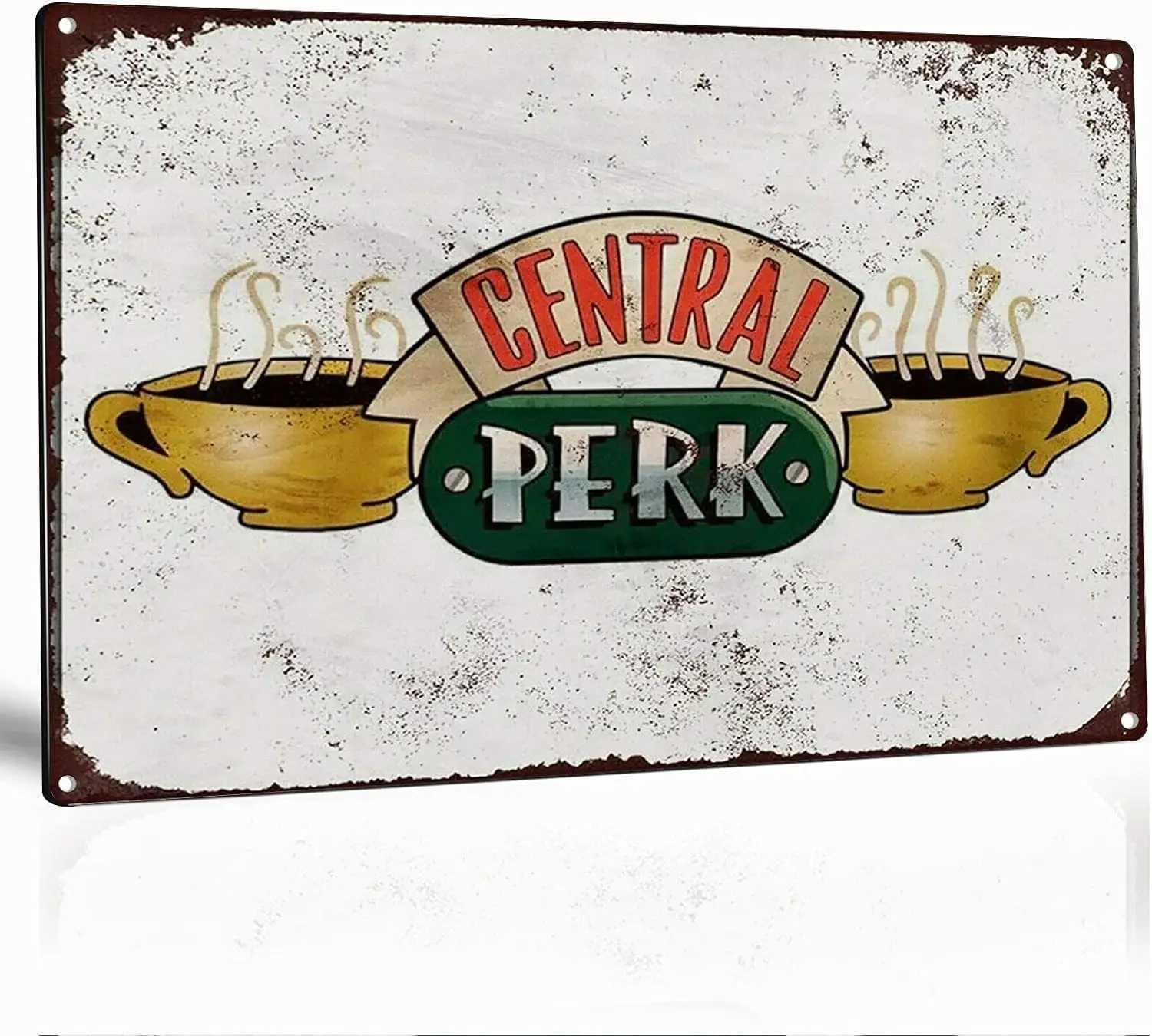 Vintage Metal Signs Christmas Decoration Tin Sign Friends Central Perk Metal Wall Sign Cartoon Tin Sign Metal Signs decorYard D260314