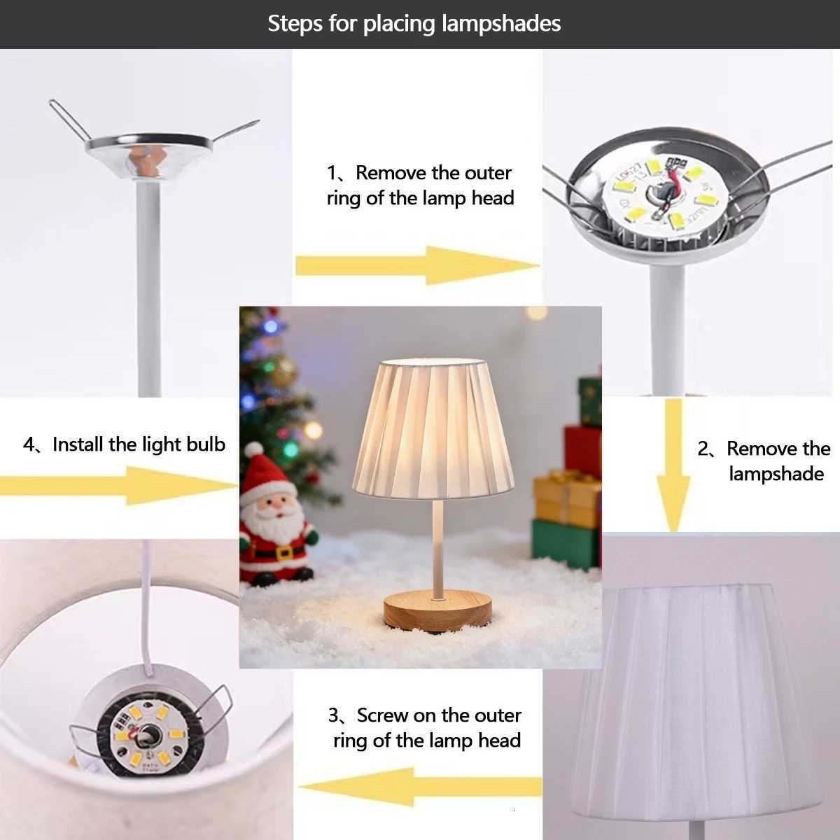 Vintage art desk lamp with fabric lampshade - wooden bedside lamp suitable for living room study and home decoration Y260314