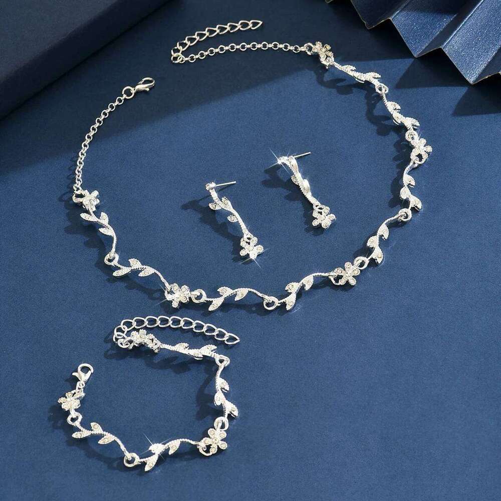 4PC Women's Fashion Necklace, Earrings, Bracelet, Jewelry Set with Design Sense Suitable for Wedding, Party, Festival Gifts Z260313