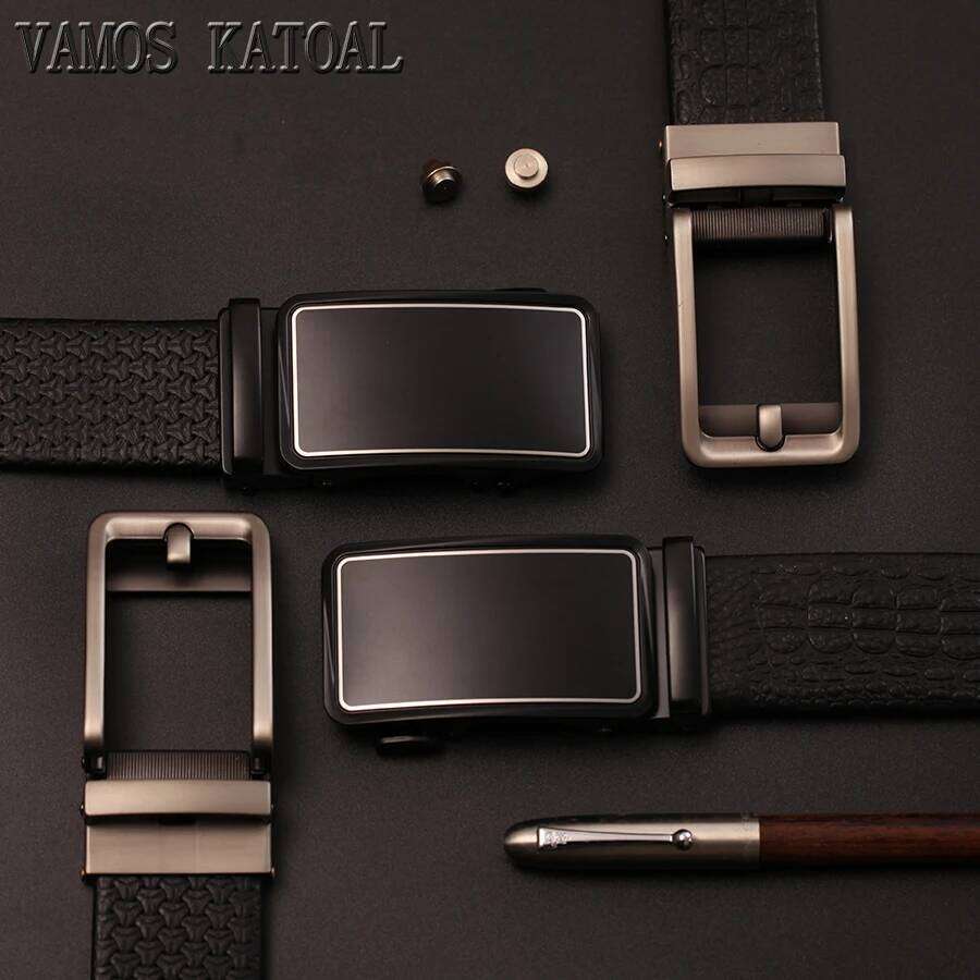 Formal Business Reverse Pull Belts Luxury Genuine Leather Belt Top Quality Automatic Strap Click Buckle Men belt Z260226