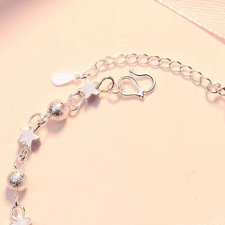 925 Sterling Silver Stars Bracelets For Women Fashion Korean Frosted Bead Bracelet Beautiful Party Wedding Jewelry Gift Z260313