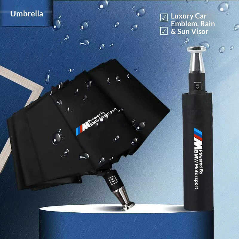 For BMW M Motorsport F10 F15 F25 F30 G20 G30 E39 E46 E60 E90 X1 X3 X4 X5 X6 X7 Car Automatic Folding Windproof Sunshade Umbrella H260314