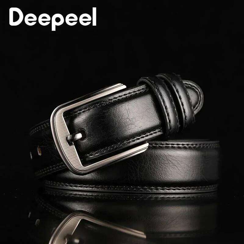1Pc Deepeel 3.7*110-130cm Men's 2nd Cowskin Leather Belts Male Business Waistband Crafts for Adults Jeans Accessories Z260226