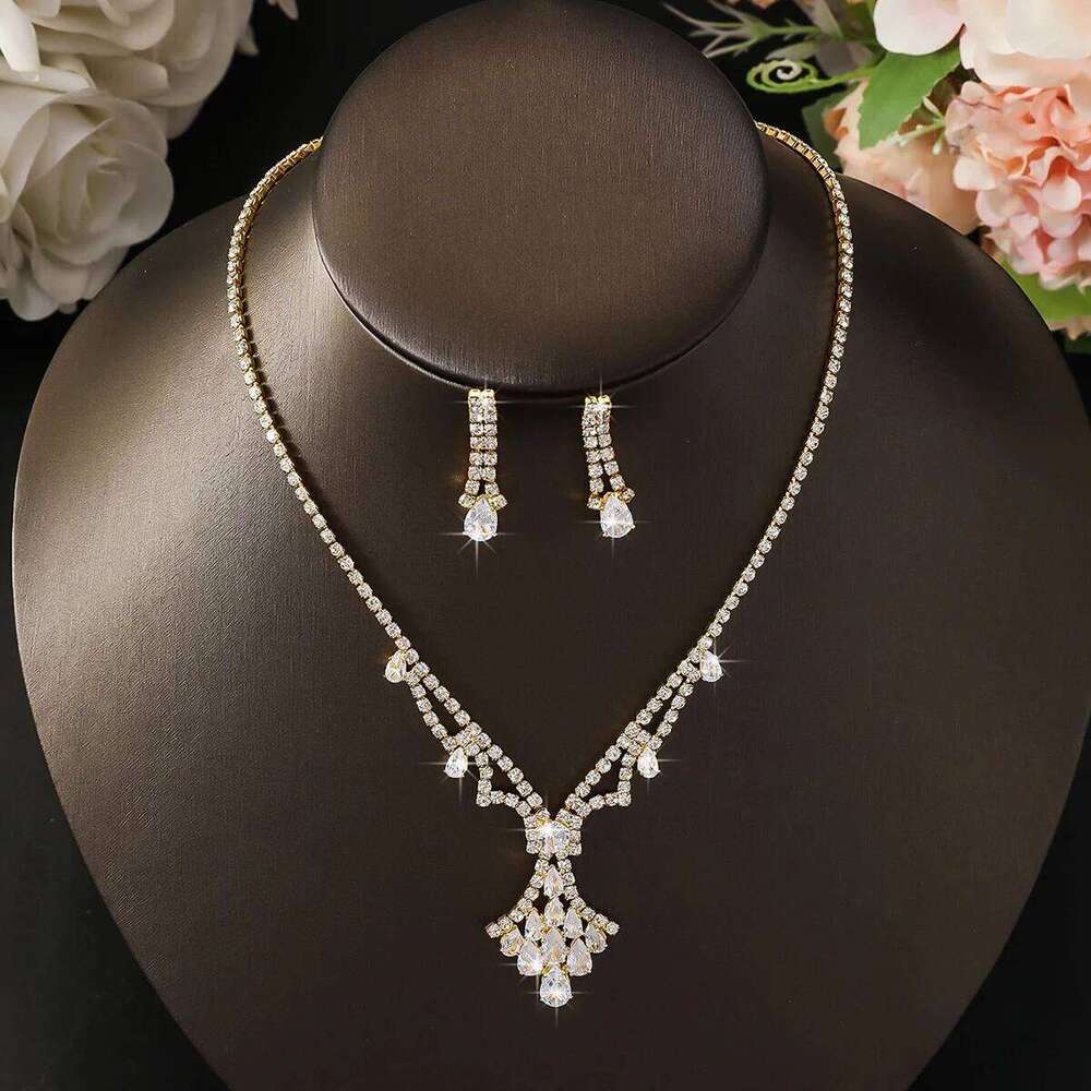 3PC Women's Fashion Design Water Drop Necklace Earrings Jewelry Set Wedding Party Festival Gift Z260313