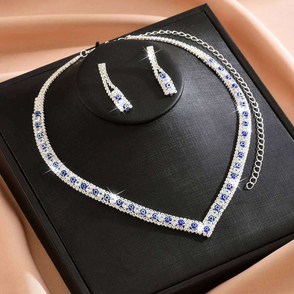 European tassel necklace earring set with versatile temperament and fashionable bridal wedding jewelry Z260313