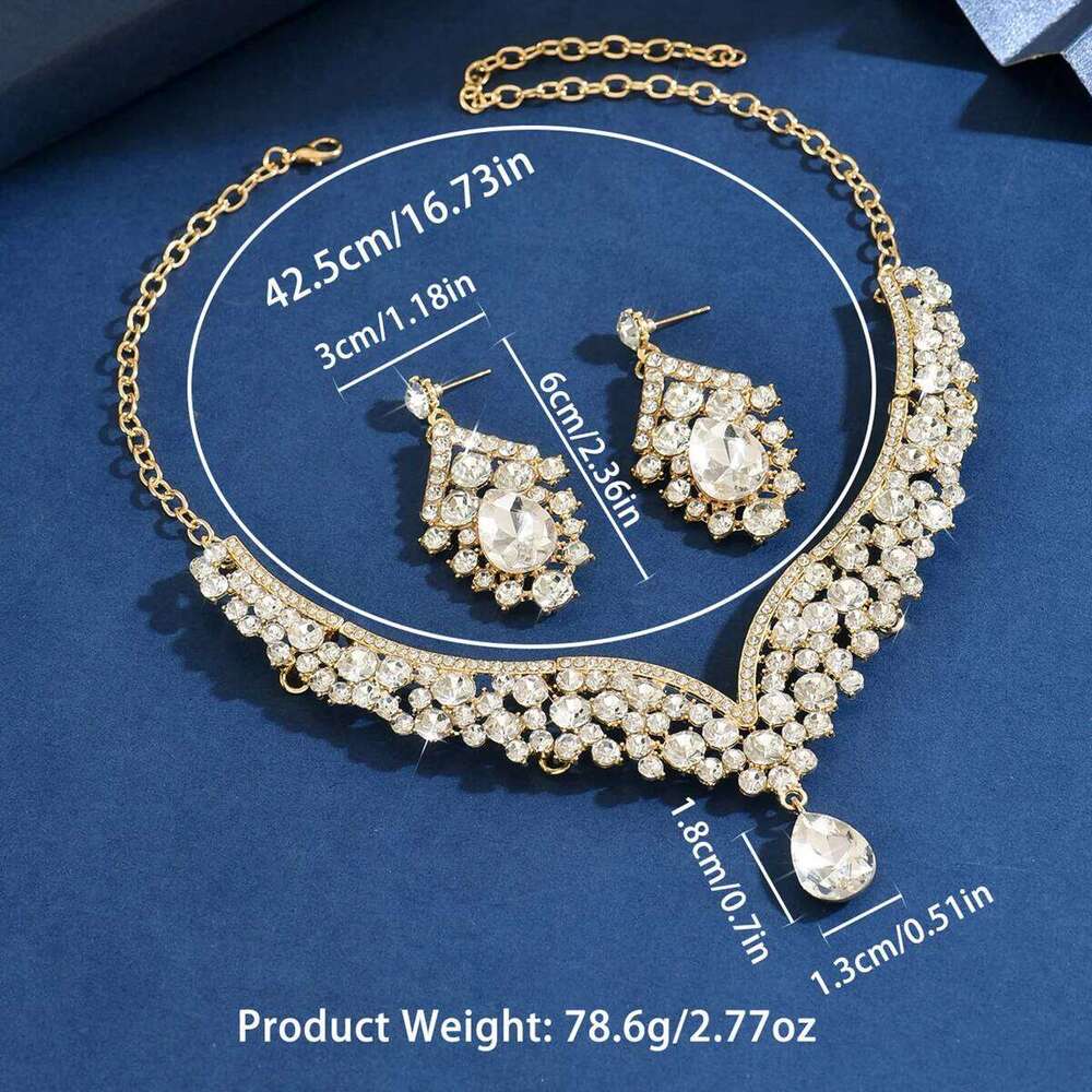 Ladies' fashionable design necklace earrings jewelry set suitable for daily wear, wedding parties, holiday gifts Z260313