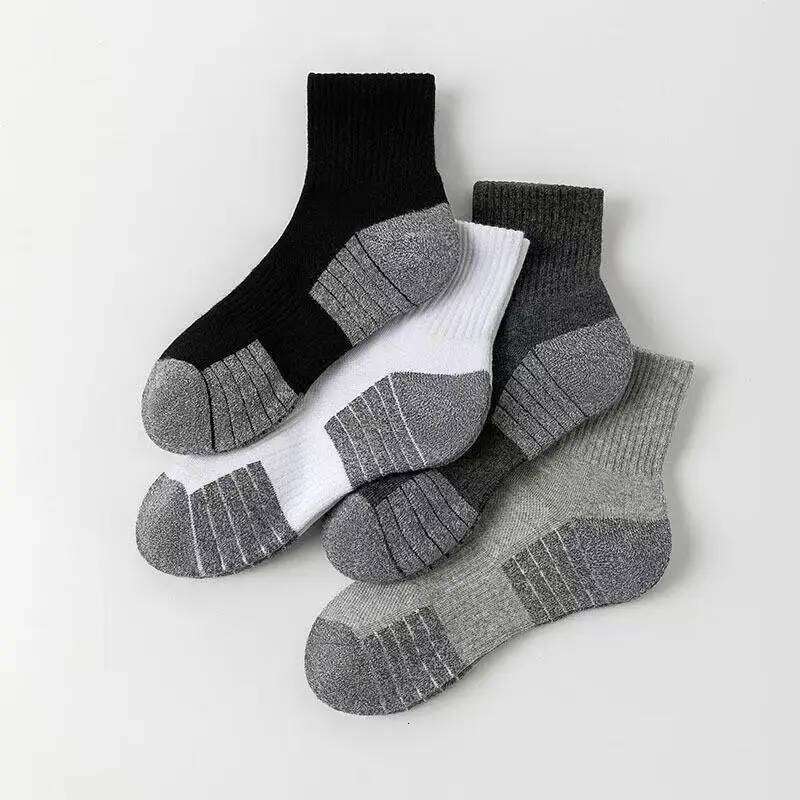 5pairs Thickened Towel Bottom Running Mesh Middle Non-slip Breathable Sports Ankle Men's Women's Socks Autumn Winter Z260314