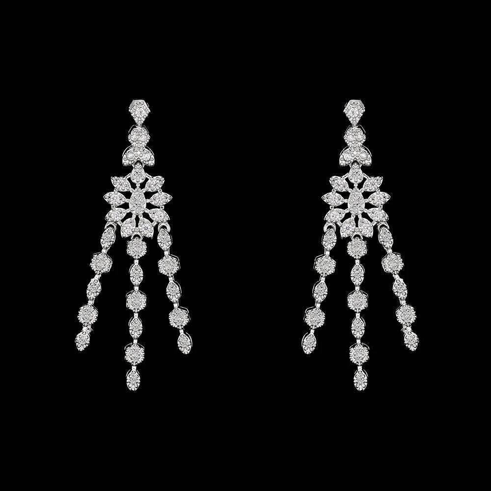 4pcs Dubai Cubic Zirconia Tassel Drop Big Chunky Wedding Bridal Necklace Luxury Jewelry Sets for Brides Party Z260313