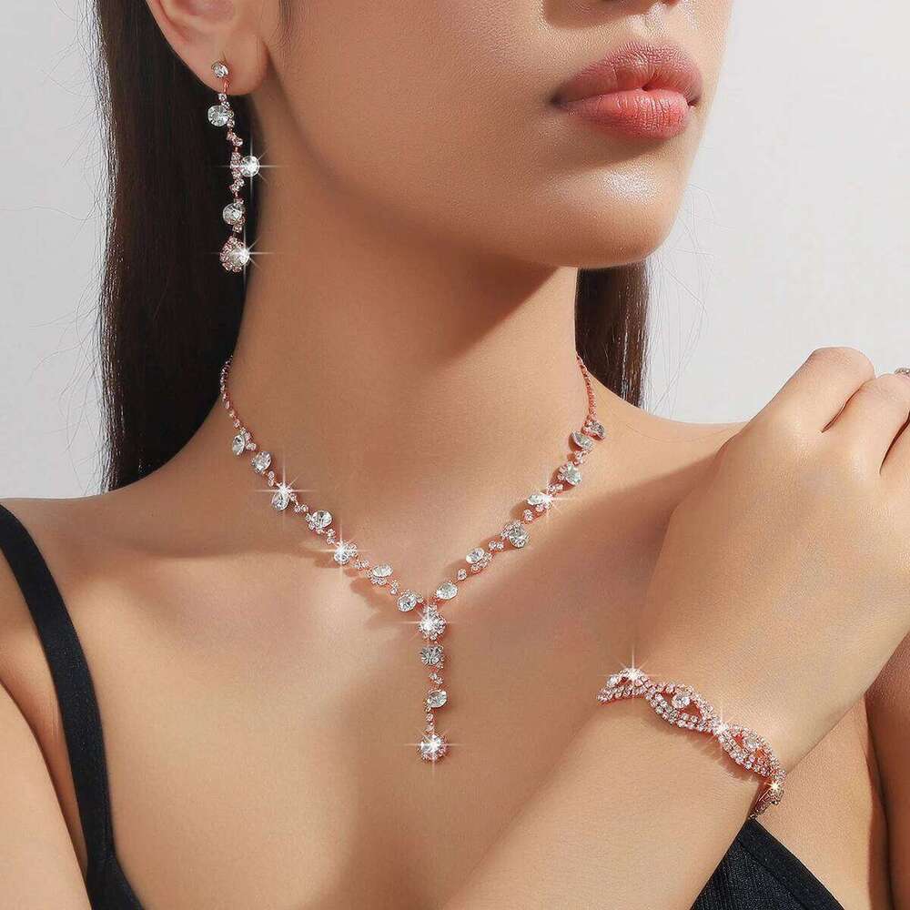 Women's Fashion Copper Claw Chain Sunflower Necklace Earrings Bracelet Jewelry Set Wedding Banquet Party Holiday Gift Z260313