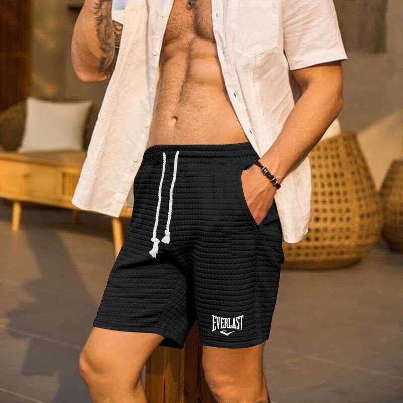 Summer men's fashionable loose breathable basketball shorts casual outdoor sports beach five quarter pants Z260314
