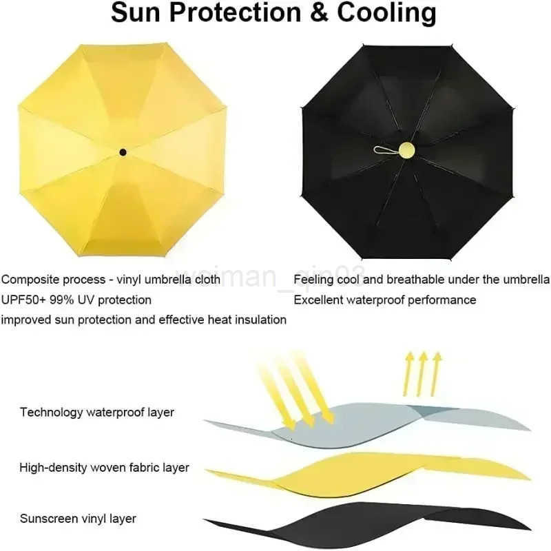 Sun Umbrella Small and Portable Capsule Umbrella Female Sun and Rain Dual Use Sun Umbrella H260314