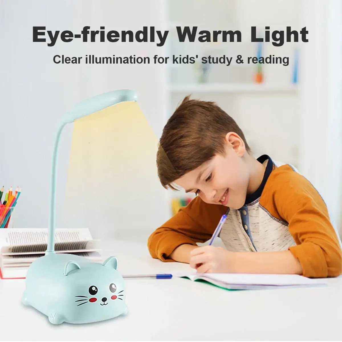 Cat Night Light Reading Children Table Flexible Book Rechargeable Mini Lamp Foldable Led Cute Creative Wireless Bedside Y260314