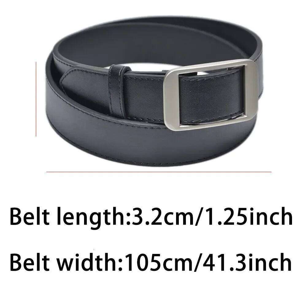 Unisex Free Size PU Leather For Women No-Hole Buckle Luxury Jeans Waist Belt Men Fashion Non-Porous Soft Waistband Z260226
