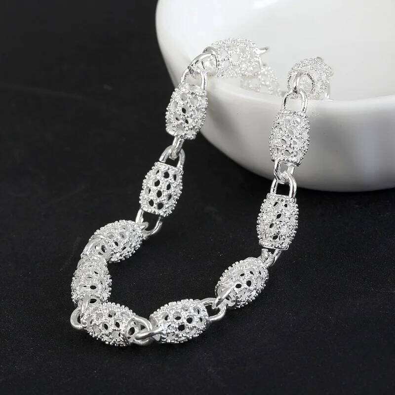 925 Sterling Silver Bead Bracelets For Women Men Luxury Hollow Ball Chain Bracelet Wedding Party Jewelry Holiday Gifts Z260313