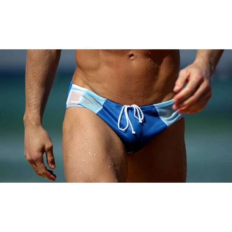 Summer Swimwear Men's Swimming Trunks Nylon Waterproof Elastic Waist Sexy Swimsuit Briefs Male Swim Surfing Beach Board Shorts Z260314