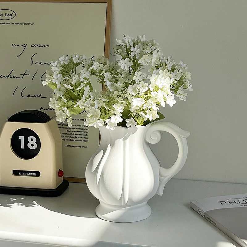Ceramic Vase Ornament Living Room Flower Arrangement Simulation Tulip Small Daisy Home Decoration Vase Y260314