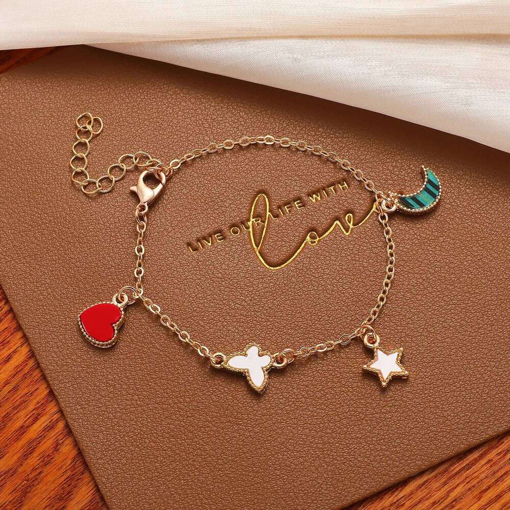 Forest Style Geometric Bracelet for Women, Versatile Fashionable Butterfly Heart Accessories, Simple and Unique Temperament Jewelry Wholesale Z260313