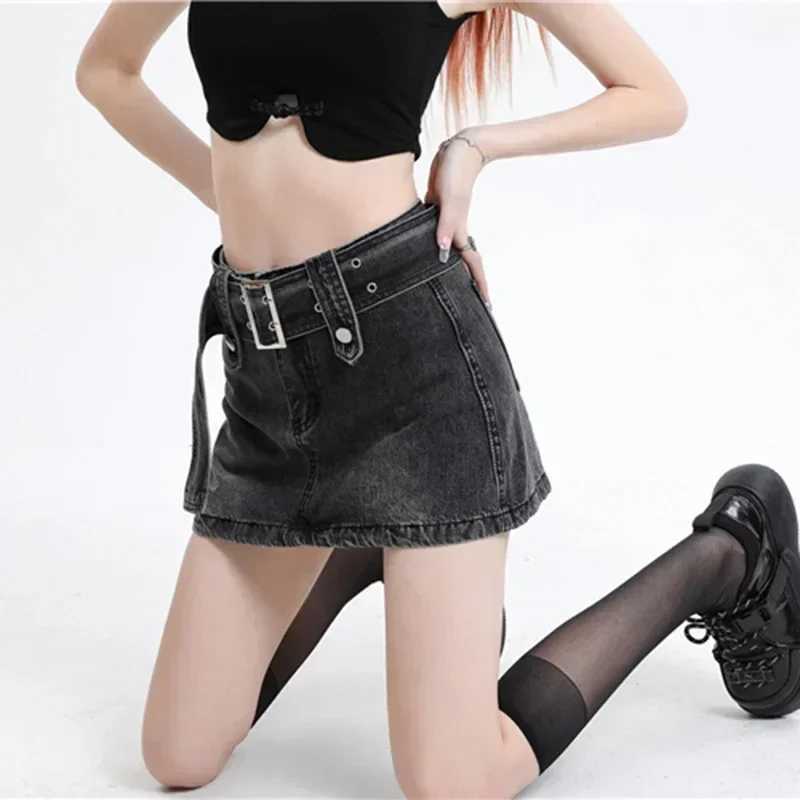 Women High Waist Grunge Harajuku Skirts Jeans s Y2k Clothes Denim Mini Dress Female Goth Blue Black Coquett A Line Skirts M260314