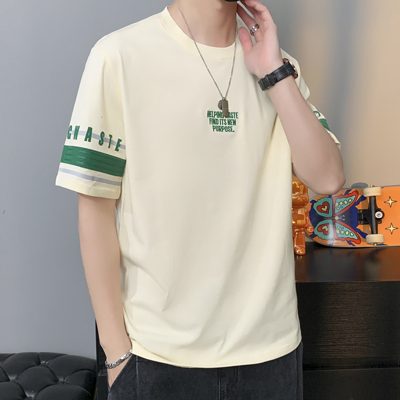 Summer New Designer Hoodie Shortsleeve Designer T-shirt For Polo Men Trendy Slimfit Halfsleeve Printed Tee Men's Fashion Hong Kong Style