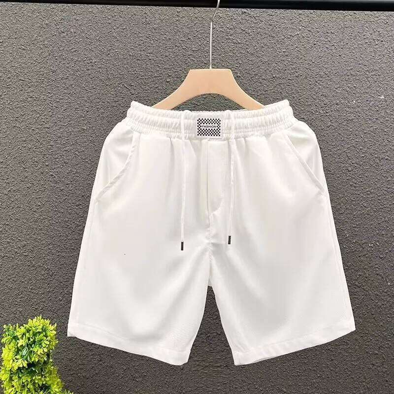 High End Casual Shorts Men's 2024 Summer New Trend Thin Style Trendy Sports Slim Fit Five Quarter Pants Streetwear Fitness Z260314