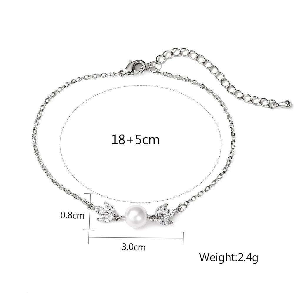 ZAKOL Fashion Leaf Cubic Zirconia Adjustable Bracelets For Women Girls Minimalist Pearl Zircon Charm Bracelet Wedding Jewelry Z260313