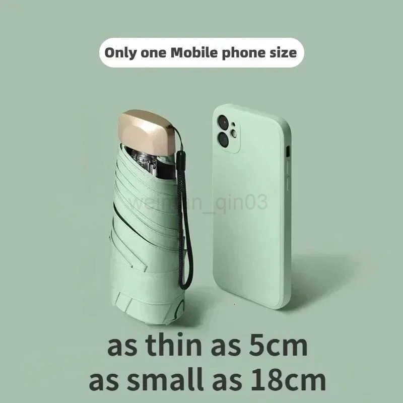 Mini Pocket Umbrella Small Sun Rain Umbrella Vinyl Folding Umbrella UV Ultraviolet Protection Sun Shade Pocket Parasol Capsule H260314